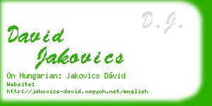 david jakovics business card