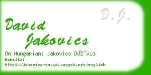 david jakovics business card